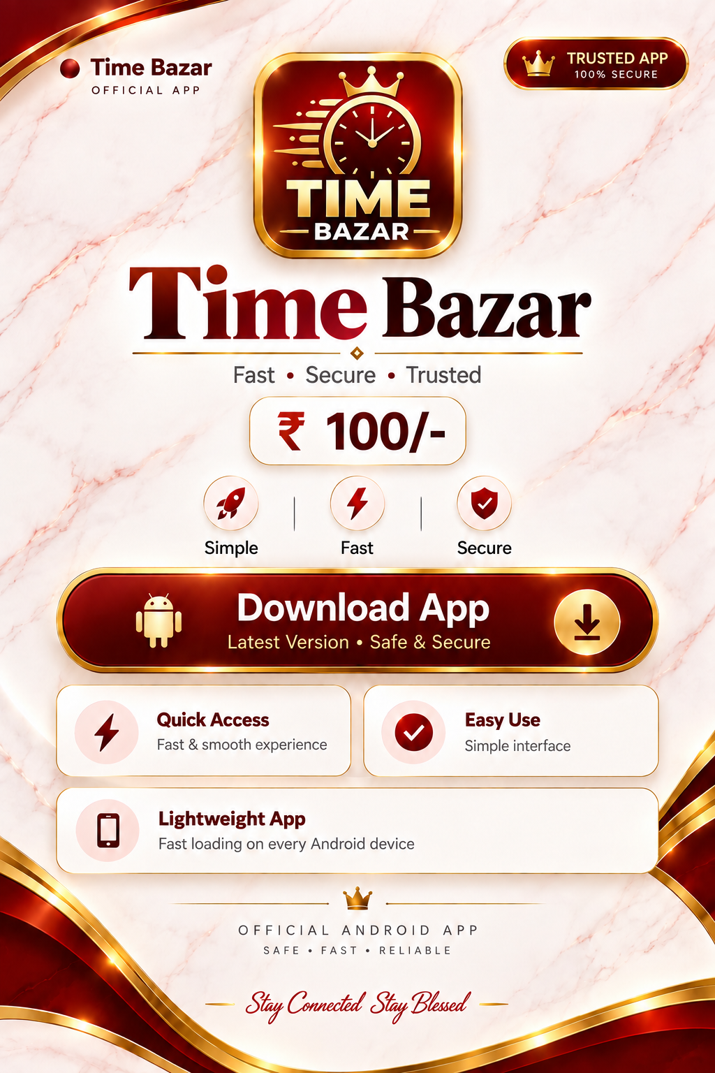 Time Bazar official Android app promotional page with Download App button